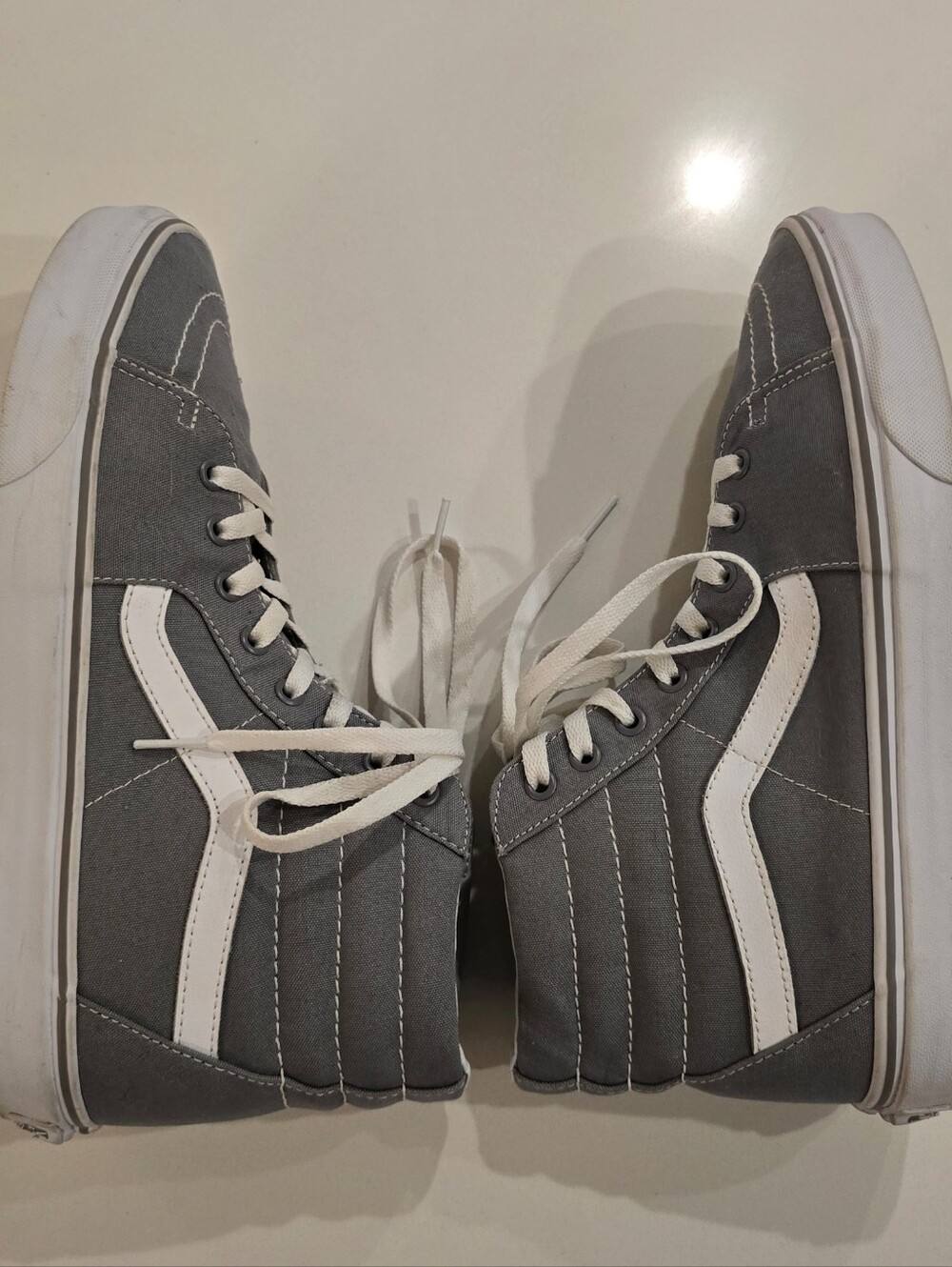 Vans Sk8-Hi Frost Gray High Top Sneakers Women’s 12 Men’s 10.5 - Picture 4 of 12